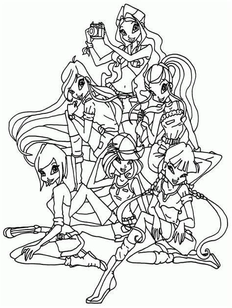 Winx Club boyama sayfası – okul öncesi, evde etkinlik