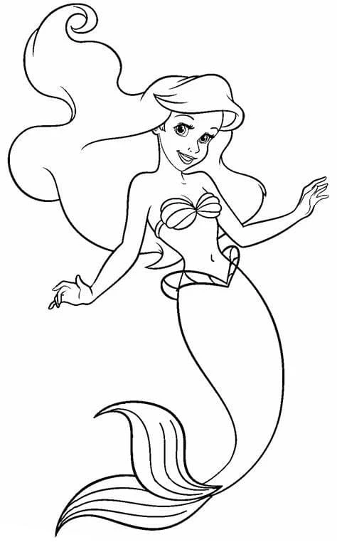 Küçük Deniz Kızı (Little Mermaid) boyama sayfası #2 – hayal gücünü besler, tamamen ücretsiz