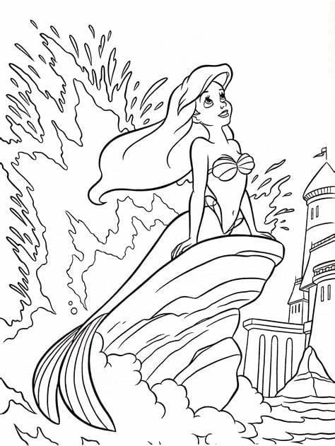 Küçük Deniz Kızı (Little Mermaid) boyama sayfası #3 – renk bilgisini öğretir, günlük etkinlik önerisi