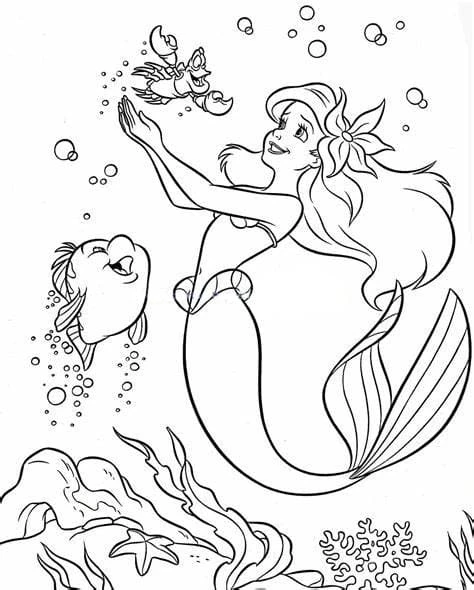 Küçük Deniz Kızı (Little Mermaid) boyama sayfası #7 – A4 baskıya uygun, ücretsiz yazdır