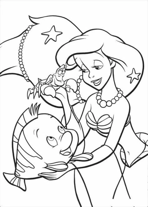 Küçük Deniz Kızı (Little Mermaid) boyama sayfası #13 – eğlenceli öğrenme deneyimi, okul öncesi