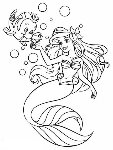 Küçük Deniz Kızı (Little Mermaid) boyama sayfası #14 – ücretsiz yazdır, boyama etkinliği