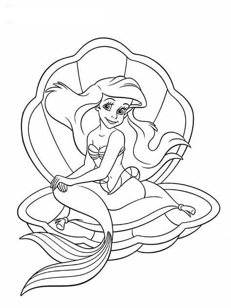 Küçük Deniz Kızı (Little Mermaid) boyama sayfası #18 – eğlenceli etkinlik, el becerilerini geliştirir