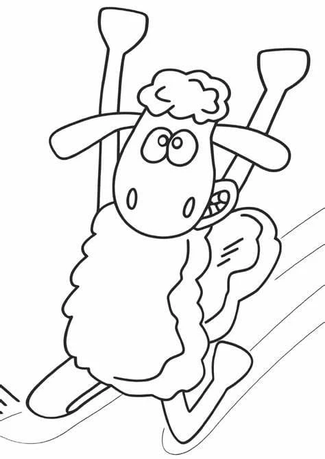 Koyun Shaun boyama sayfası – çocuk aktivitesi, PDF indir