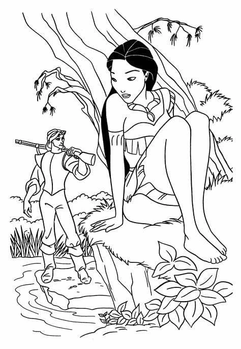 Pocahontas boyama sayfası – ücretsiz yazdır, boyama etkinliği
