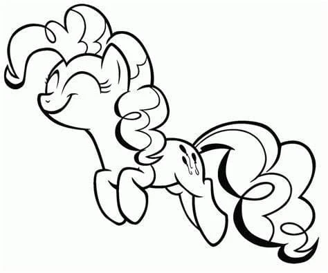 Pinkie Pie boyama sayfası – renkli çizimler, okul öncesi