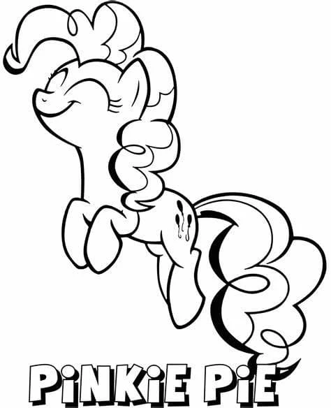 Pinkie Pie boyama sayfası – boyama etkinliği, çocuk aktivitesi