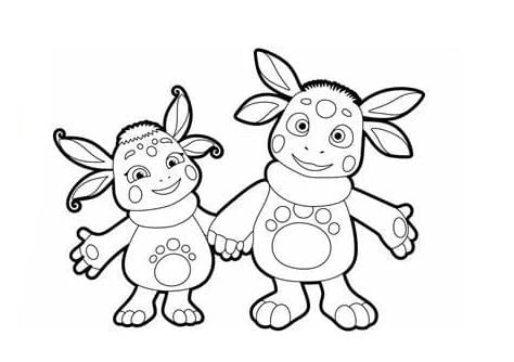 Luntik boyama sayfası – çocuk aktivitesi, PDF indir