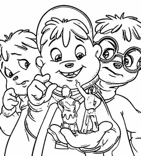 Alvin ve Sincaplar boyama sayfası – sanatsal çalışma, çocuklar için