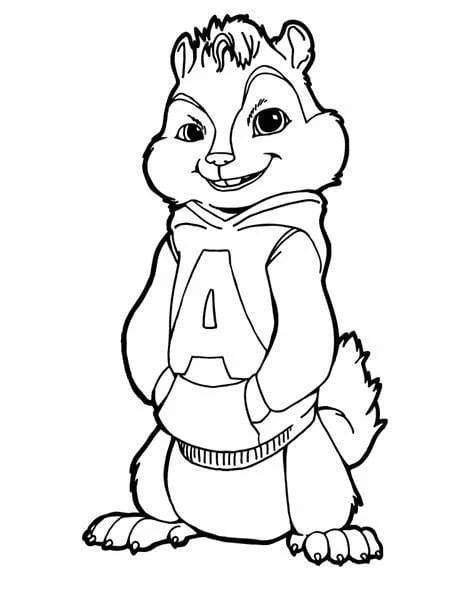 Alvin ve Sincaplar boyama sayfası – boyama çalışması, yaratıcılığı geliştirir