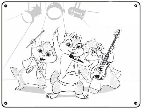 Alvin ve Sincaplar boyama sayfası – ücretsiz yazdır, boyama etkinliği