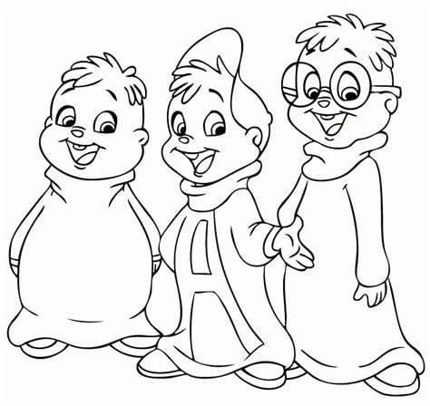 Alvin ve Sincaplar boyama sayfası – çocuklar için, çizgi film temalı
