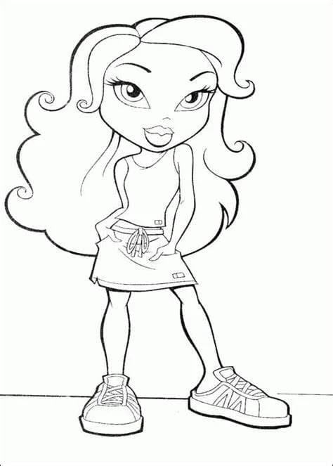 Bratz boyama sayfası – eğitici aktivite, yaratıcılık