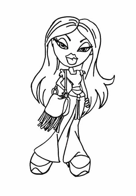 Bratz boyama sayfası – el becerilerini geliştirir, boyama çalışması