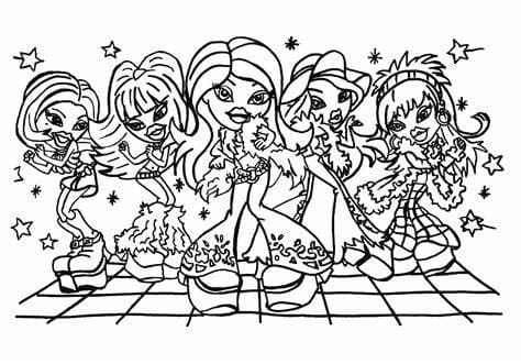 Bratz boyama sayfası – boyama çalışması, yaratıcılığı geliştirir