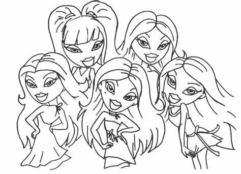 Bratz boyama sayfası – ücretsiz yazdır, boyama etkinliği