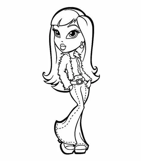 Bratz boyama sayfası – çocuklar için, çizgi film temalı