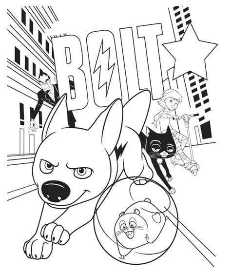 Bolt boyama sayfası #2 – basit çizim, yaz tatili etkinliği