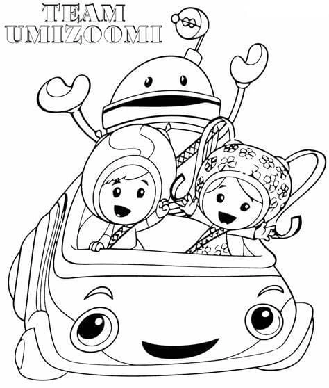 Takım Umizoomi boyama sayfası – okul öncesi, evde etkinlik