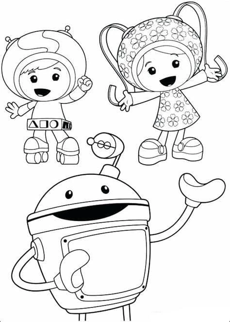 Takım Umizoomi boyama sayfası – sevimli karakter, sanatsal çalışma