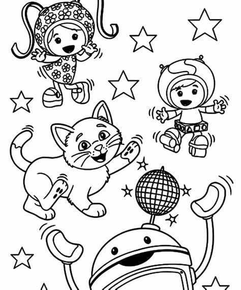 Takım Umizoomi boyama sayfası – çizgi film temalı, basit çizim