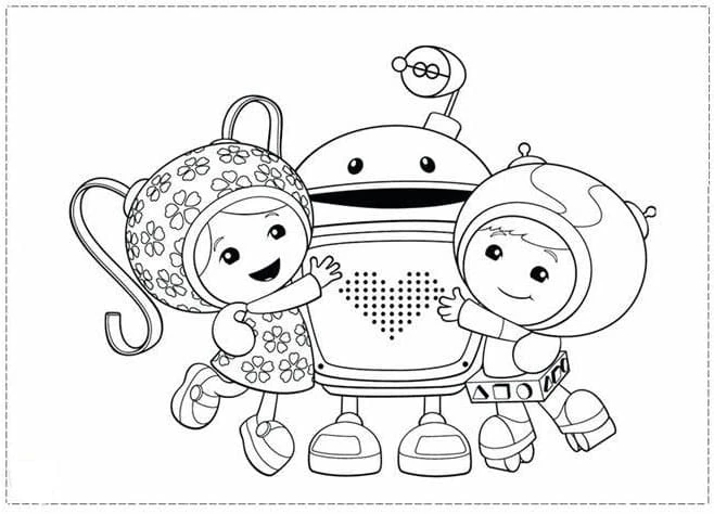 Takım Umizoomi boyama sayfası – PDF indir, sevimli karakter