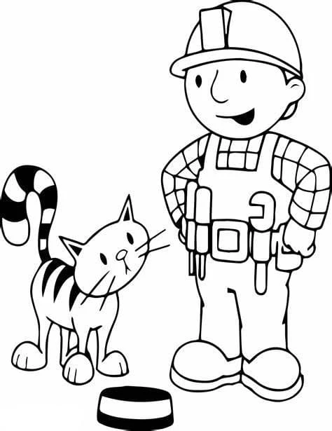 Bob Usta boyama sayfası – sanatsal çalışma, çocuklar için
