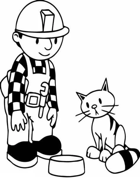 Bob Usta boyama sayfası – eğitici aktivite, yaratıcılık