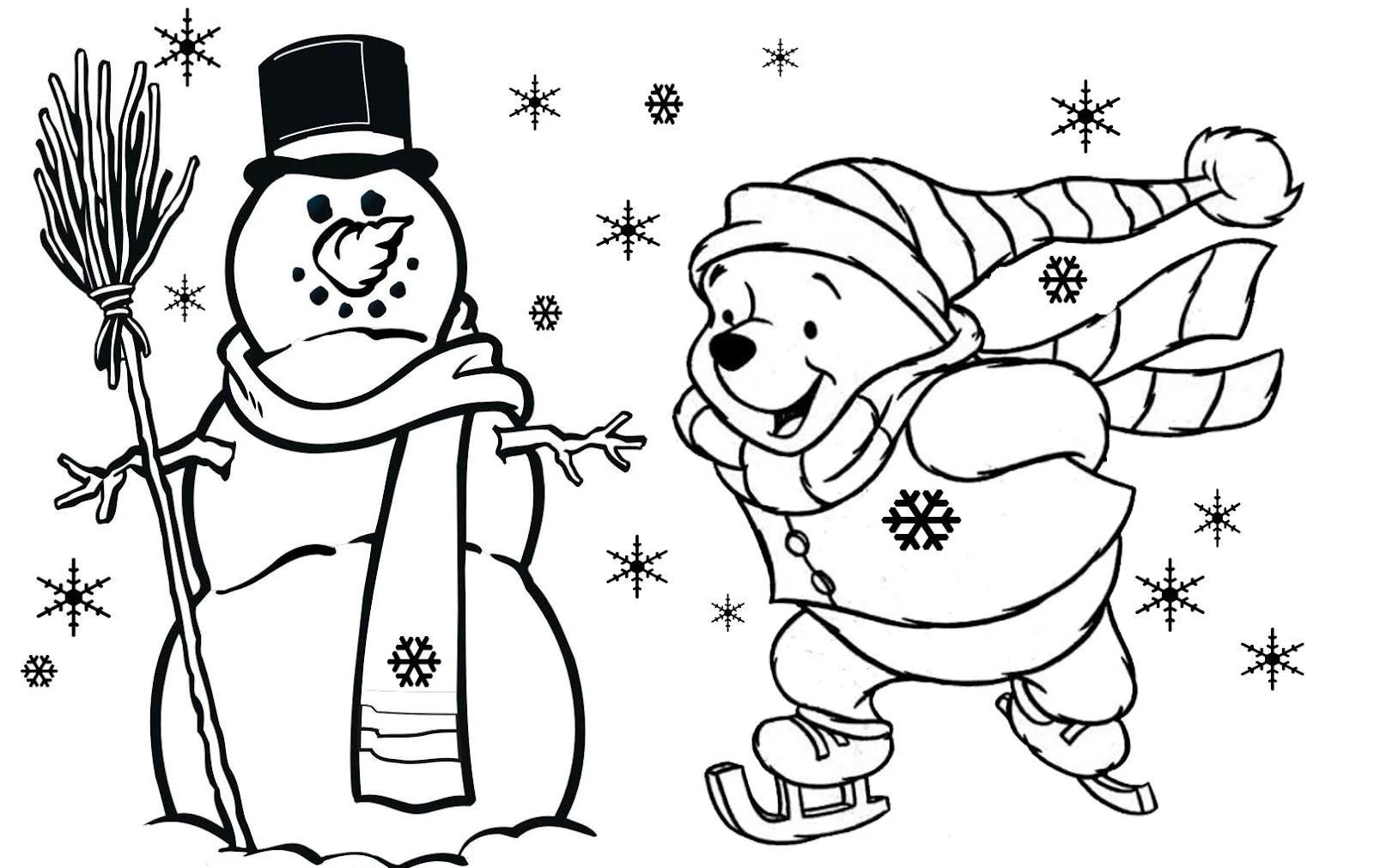 Ayı Winnie (Winnie-the-Pooh) boyama sayfası – basit çizim, kolay boyama
