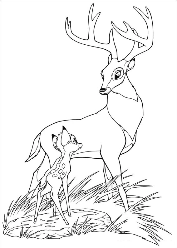 Bambi 2 boyama sayfası – yaratıcılığı geliştirir, keyifli zaman