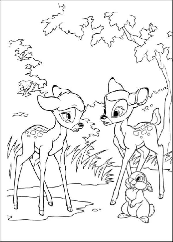 Bambi 2 boyama sayfası – çocuk aktivitesi, PDF indir