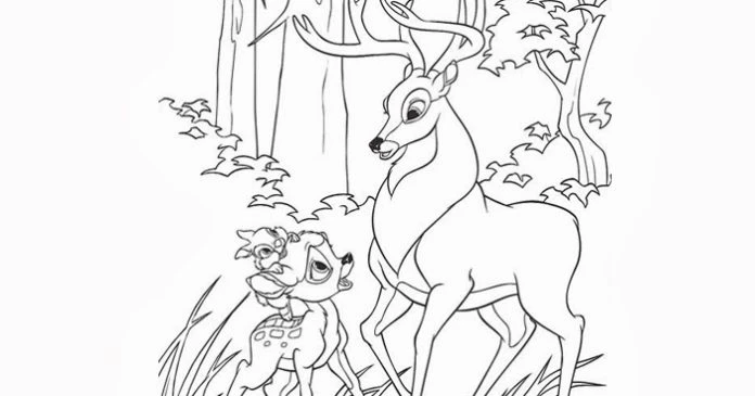 Bambi 2 boyama sayfası – PDF indir, sevimli karakter
