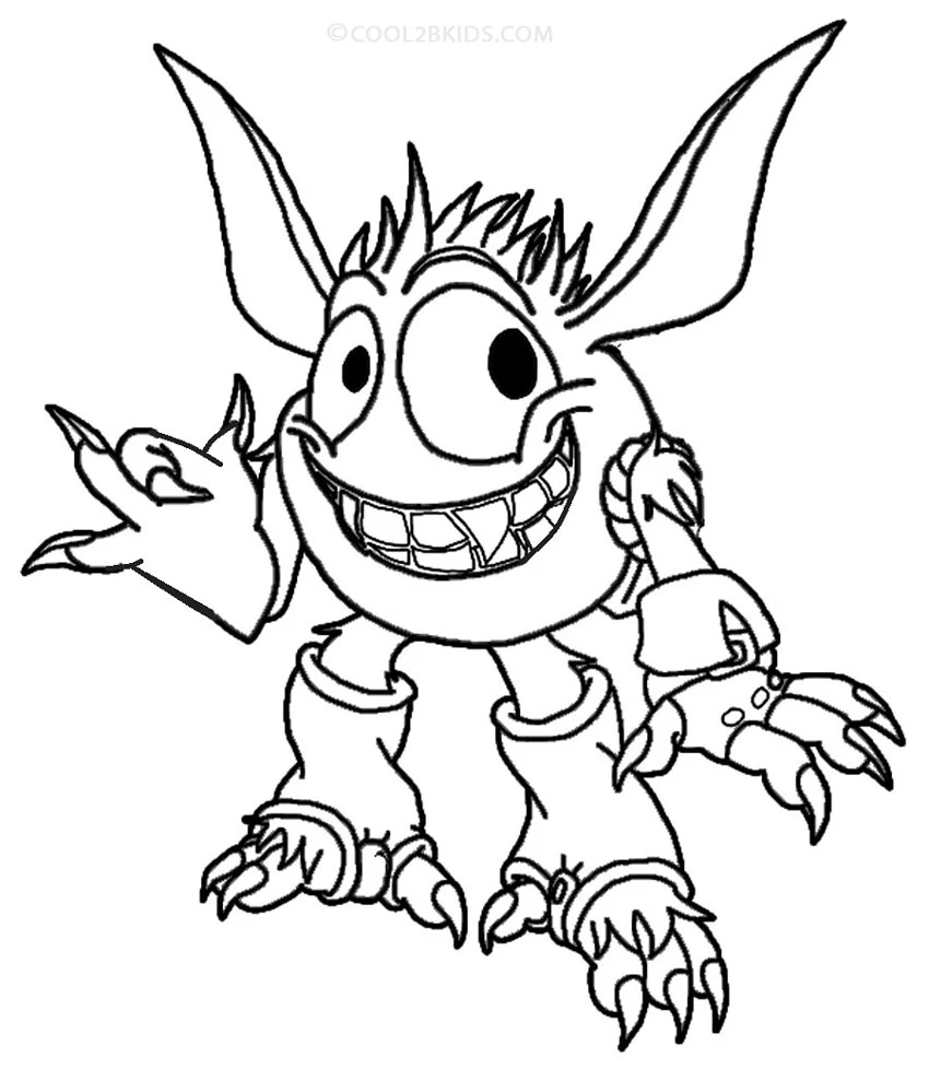 Skylanders boyama sayfası – sevimli karakter, sanatsal çalışma