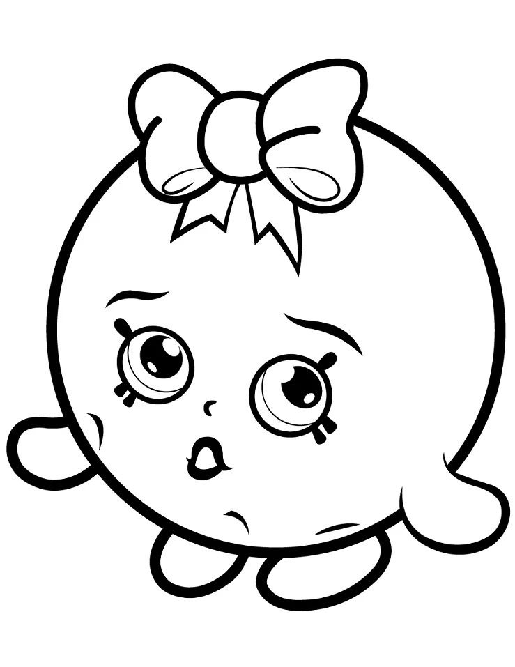 Shopkins boyama sayfası – basit çizim, kolay boyama
