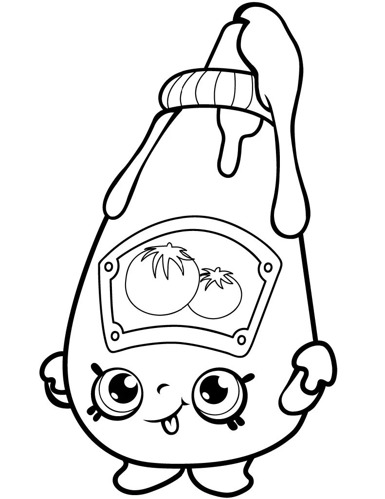 Shopkins boyama sayfası – çocuk aktivitesi, PDF indir