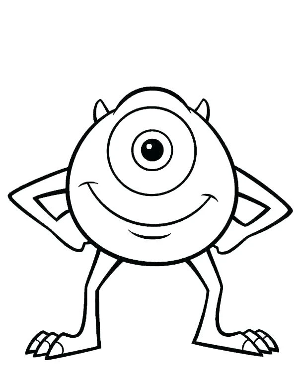 Monsters Inc. boyama sayfası – boyama çalışması, yaratıcılığı geliştirir