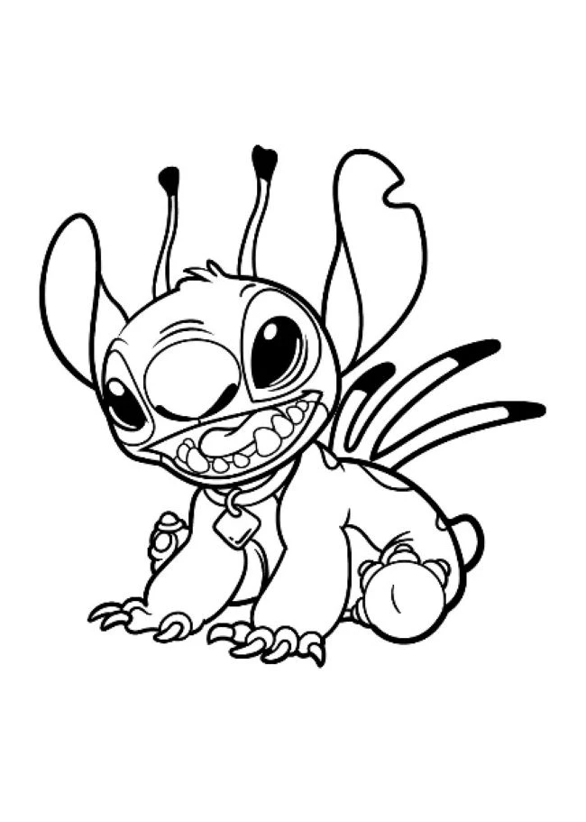 Lilo ve Stitch boyama sayfası – sanatsal çalışma, çocuklar için