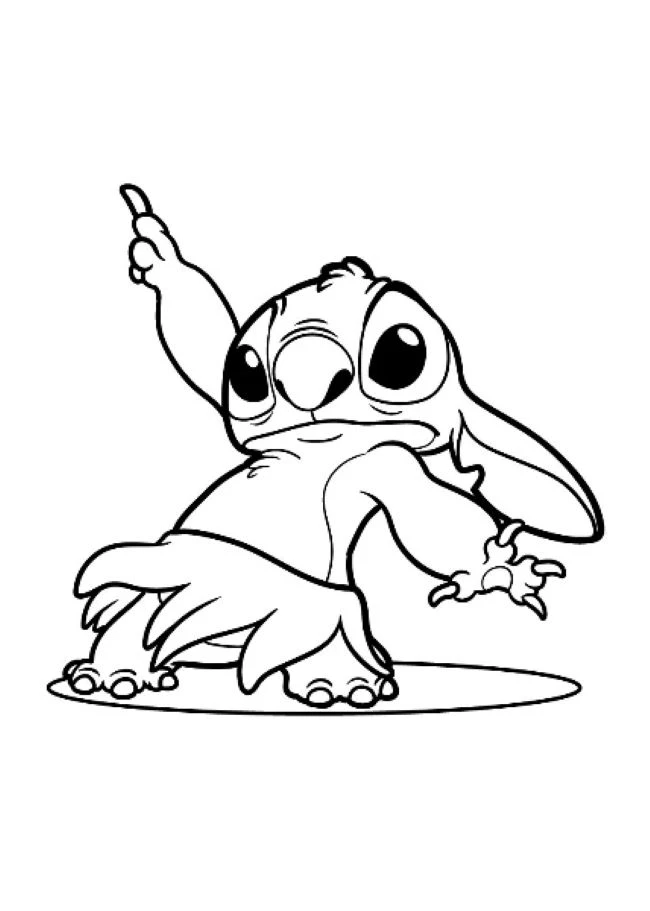 Lilo ve Stitch boyama sayfası – renkli çizimler, okul öncesi