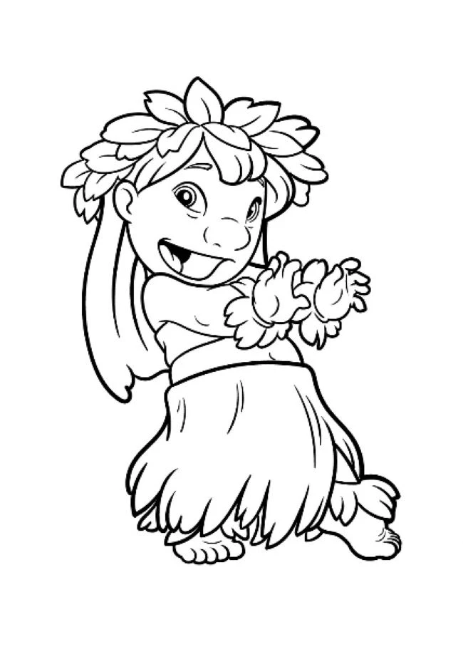 Lilo ve Stitch boyama sayfası – PDF indir, sevimli karakter