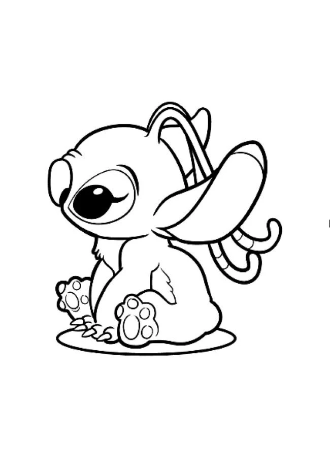 Lilo ve Stitch boyama sayfası – el becerilerini geliştirir, boyama çalışması