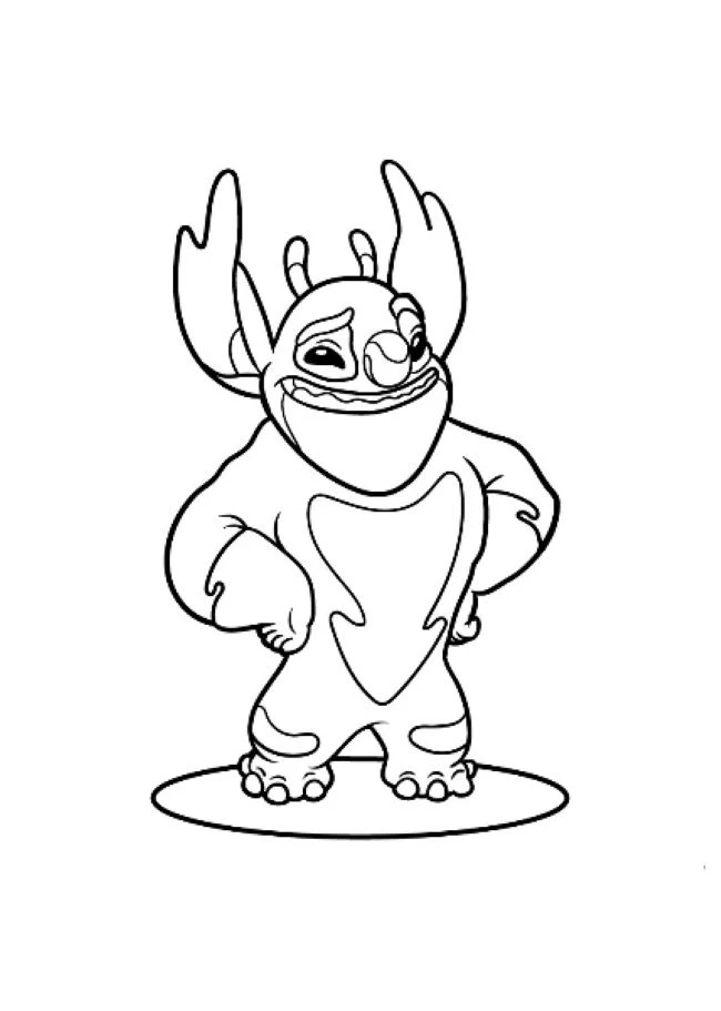 Lilo ve Stitch boyama sayfası – keyifli zaman, renkli çizimler