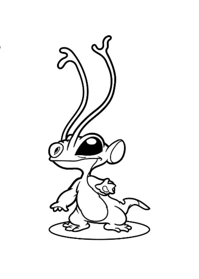 Lilo ve Stitch boyama sayfası – evde etkinlik, ücretsiz yazdır