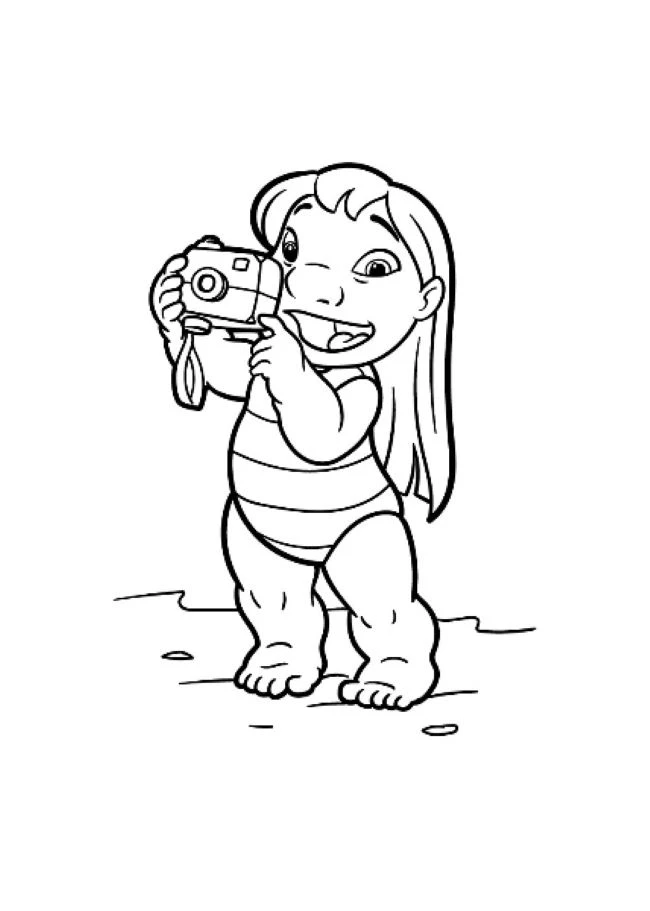 Lilo ve Stitch boyama sayfası – sanatsal çalışma, çocuklar için