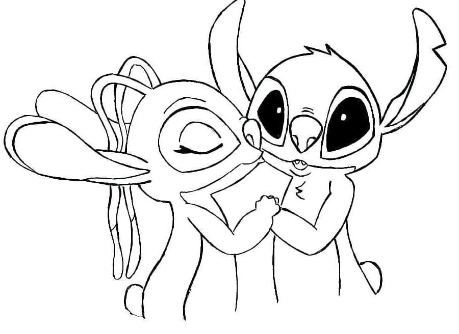 Lilo ve Stitch boyama sayfası – boyama çalışması, yaratıcılığı geliştirir