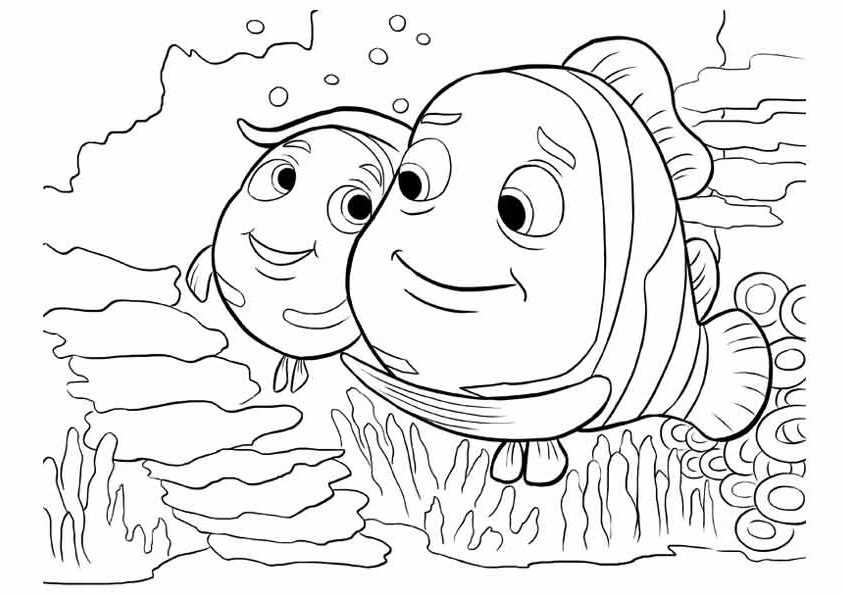 Kayıp Balık Nemo boyama sayfası – çocuklar için, çizgi film temalı