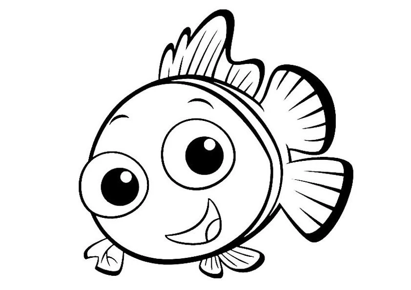 Kayıp Balık Nemo boyama sayfası – eğlenceli etkinlik, el becerilerini geliştirir