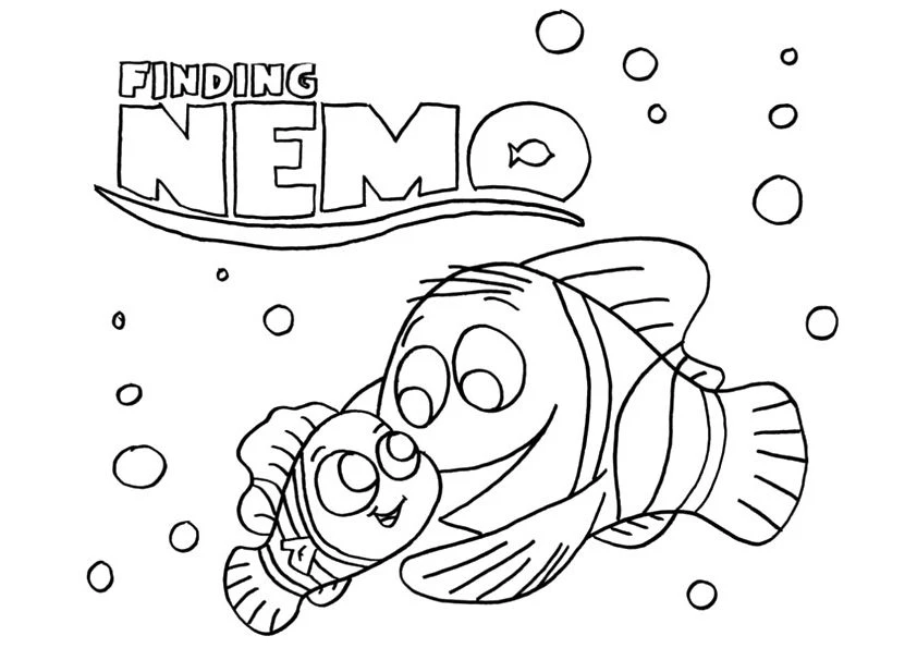 Kayıp Balık Nemo boyama sayfası – eğlenceli etkinlik, el becerilerini geliştirir