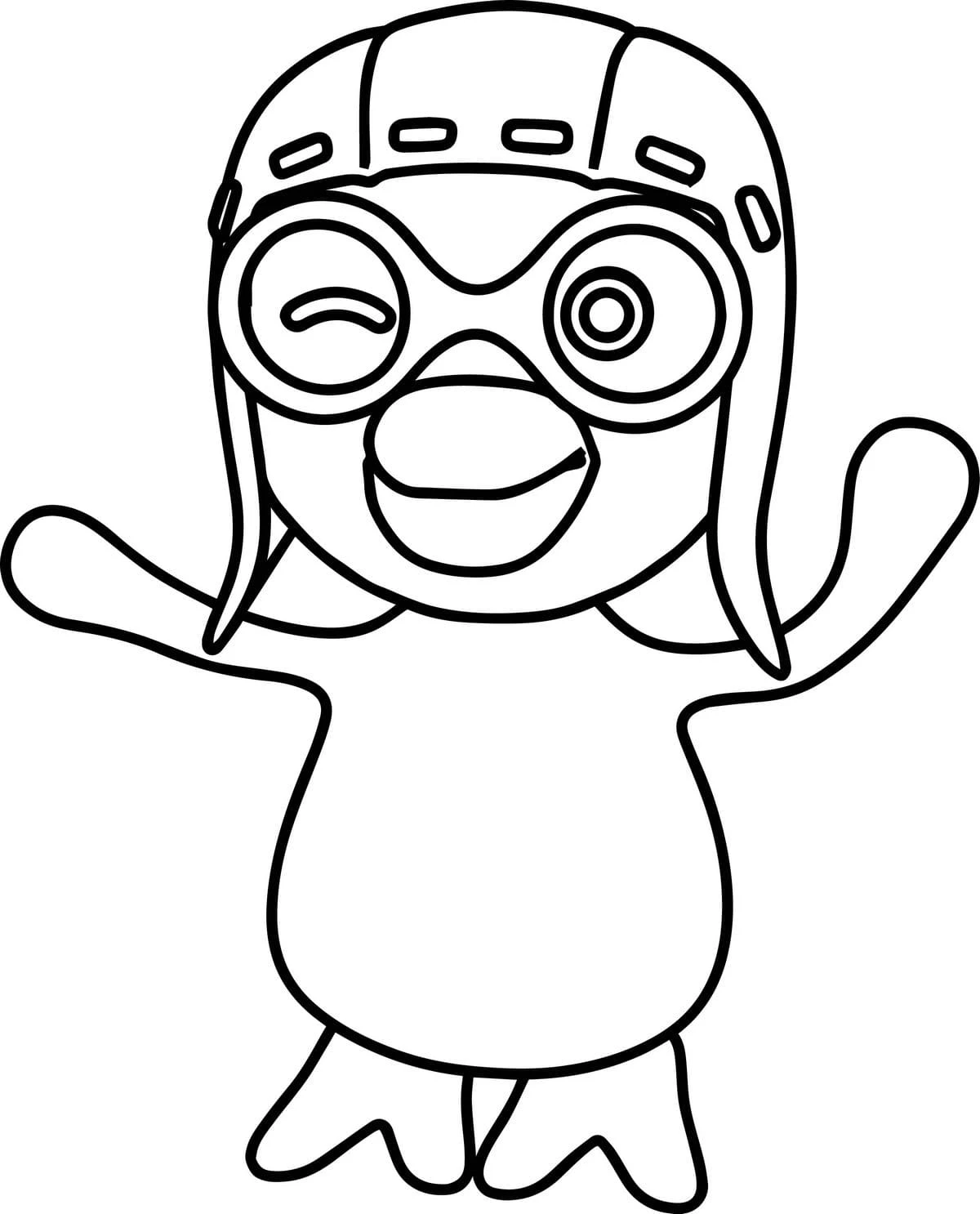 Küçük Penguen Pororo boyama sayfası – boyama çalışması, yaratıcılığı geliştirir
