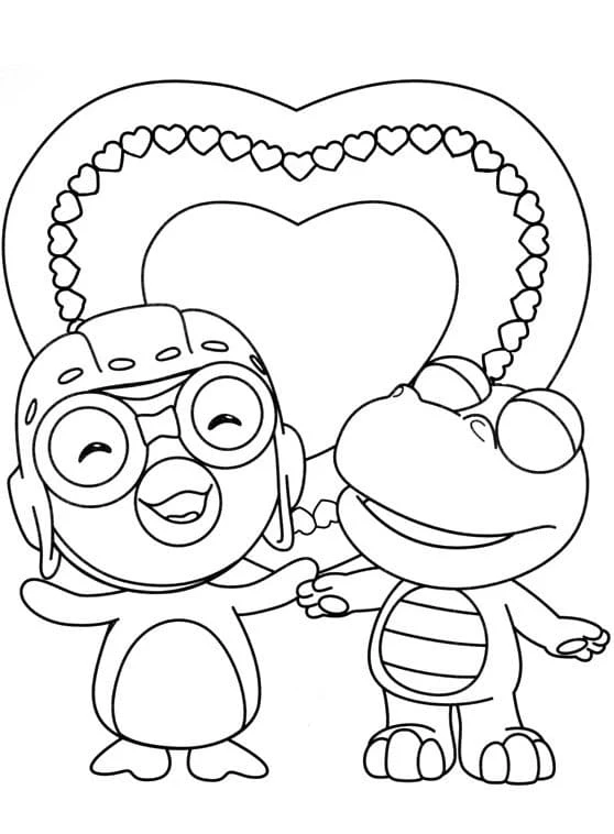 Küçük Penguen Pororo boyama sayfası – boyama etkinliği, çocuk aktivitesi
