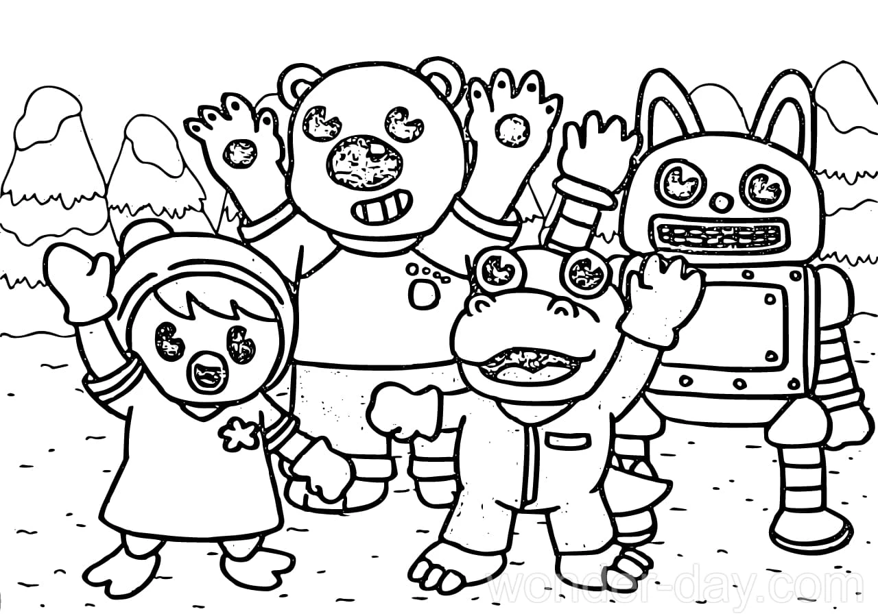Küçük Penguen Pororo boyama sayfası – çocuk aktivitesi, PDF indir